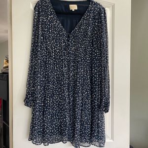Sezane navy floral print dress